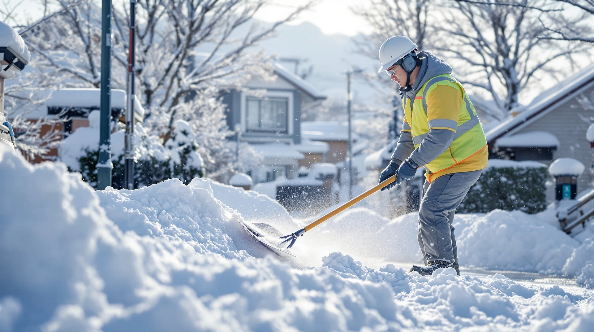 北見市での手作業による丁寧な除雪作業